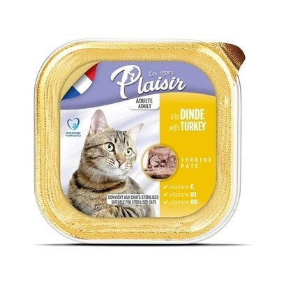 Plaisir Pate Ezme Hindi Etli Yetişkin Kedi Konservesi 100 GR | SRC: Barcode: 3428460051580